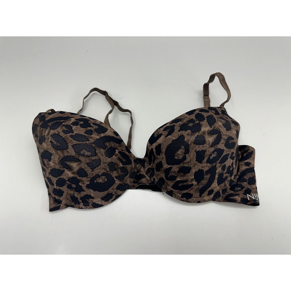 Nine West Womens Bra Brown Animal Print Padded Size 34C - Picture 1 of 11